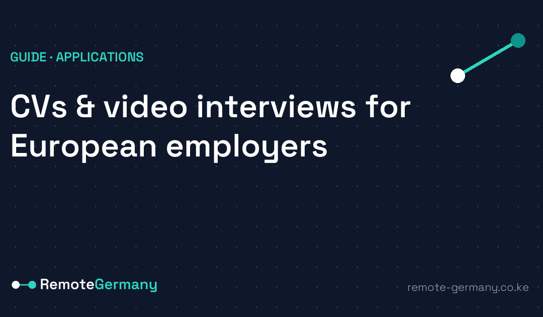 CVs and video interviews for European employers