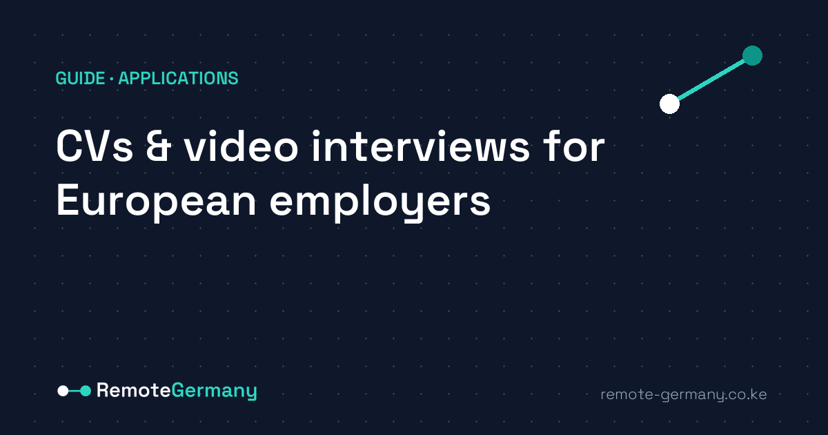 CVs and video interviews for European employers